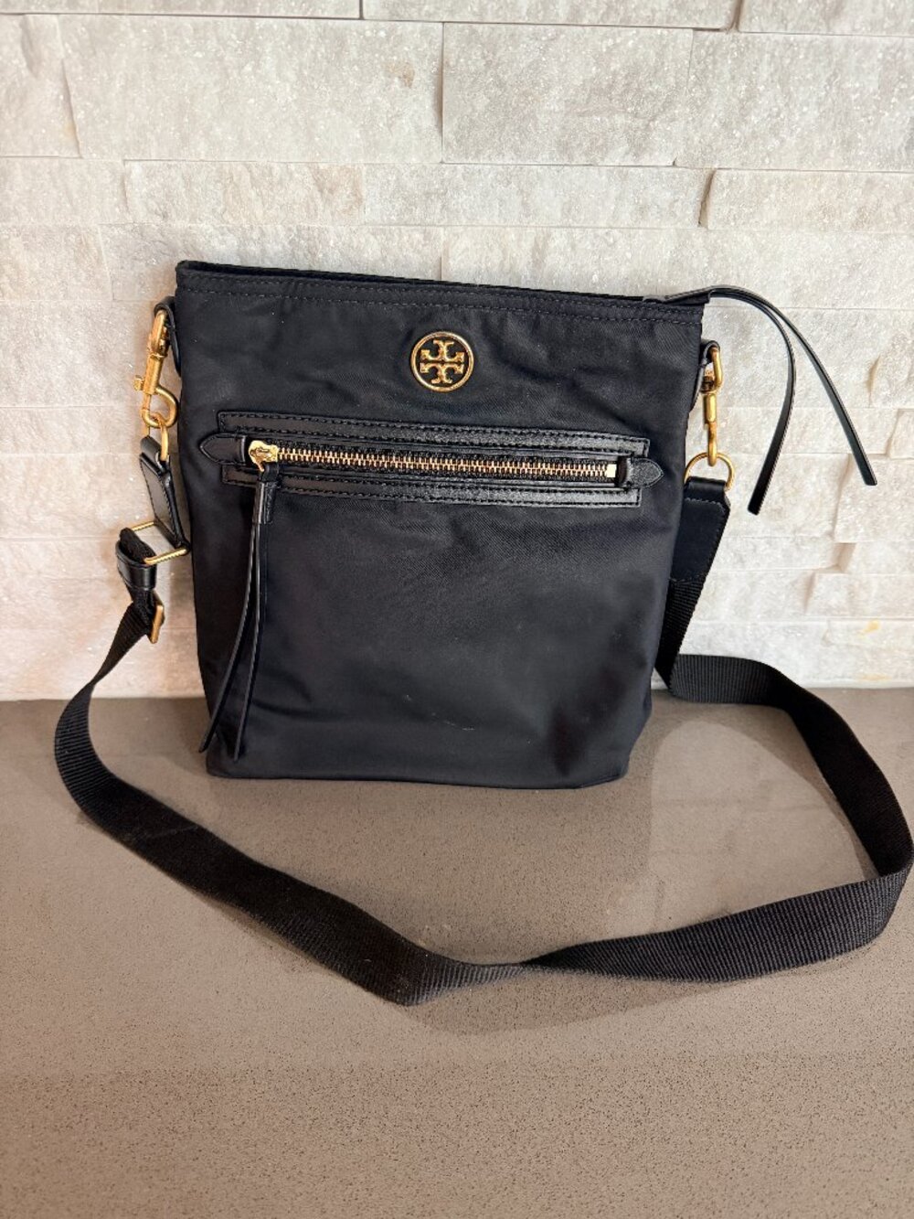 TORY BURCH Black Nylon Crossbody Bag